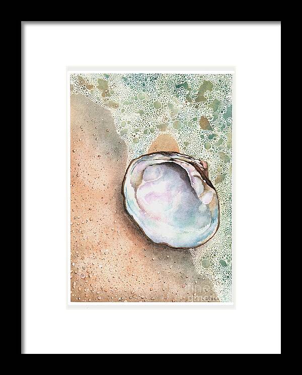 Quahog Framed Print featuring the painting Hard Shell Clam by Hilda Wagner