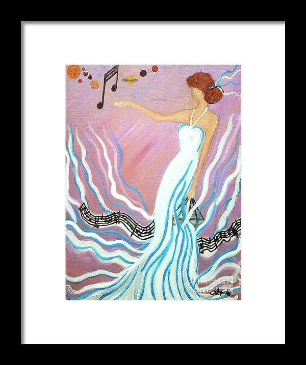 Music Framed Print featuring the painting Harmonic Law by Artist Linda Marie