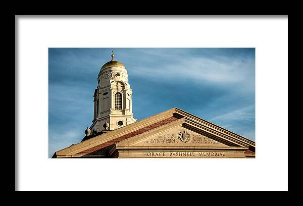 Hartford Framed Print featuring the photograph Hartford Bushnell Memorial Inscription by Phil Cardamone