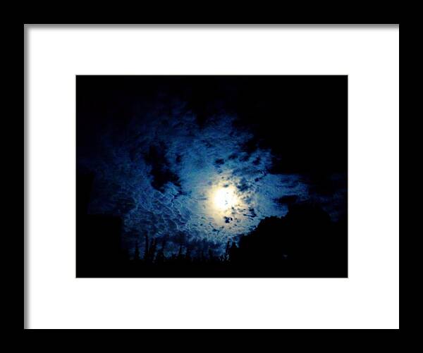 Moon Framed Print featuring the photograph Harvest Moon in the Clouds by Christopher Reed