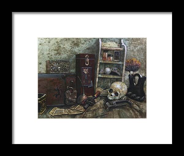 Still Life Framed Print featuring the painting Haunted Cypher by William Stoneham