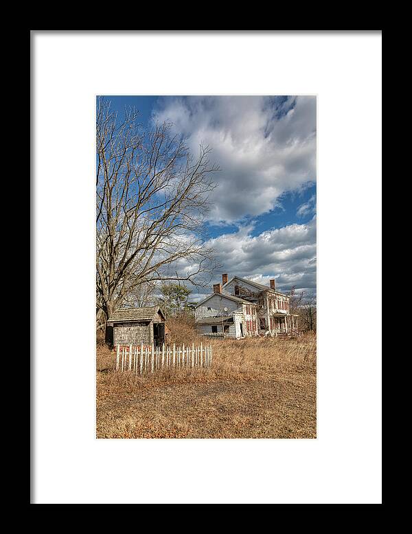 White Fence Framed Print featuring the photograph Haunted Pump House by David Letts
