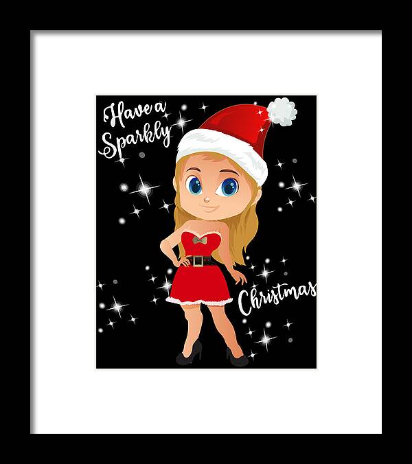 Christmas 2023 Framed Print featuring the digital art Have a Sparkly Christmas Girls by Flippin Sweet Gear