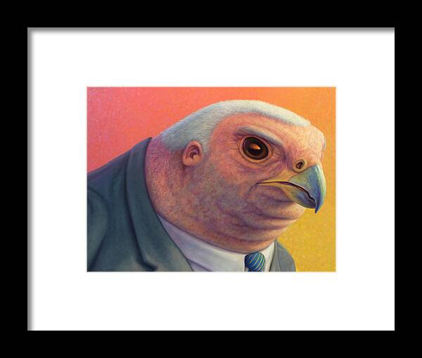 Hawk Framed Print featuring the painting Hawkish by James W Johnson