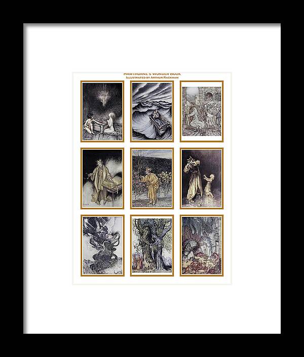 Hawthorne's Wonder Book Framed Print featuring the digital art Hawthorne's Wonder Book Miniatures by Lorena Cassady