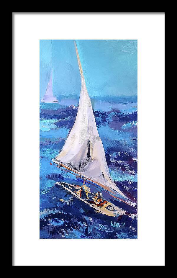 Nautical Framed Print featuring the painting Haze right by Linette Childs