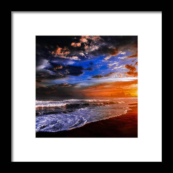 Hdr Framed Print featuring the digital art HDR Sunset by Michael Damiani