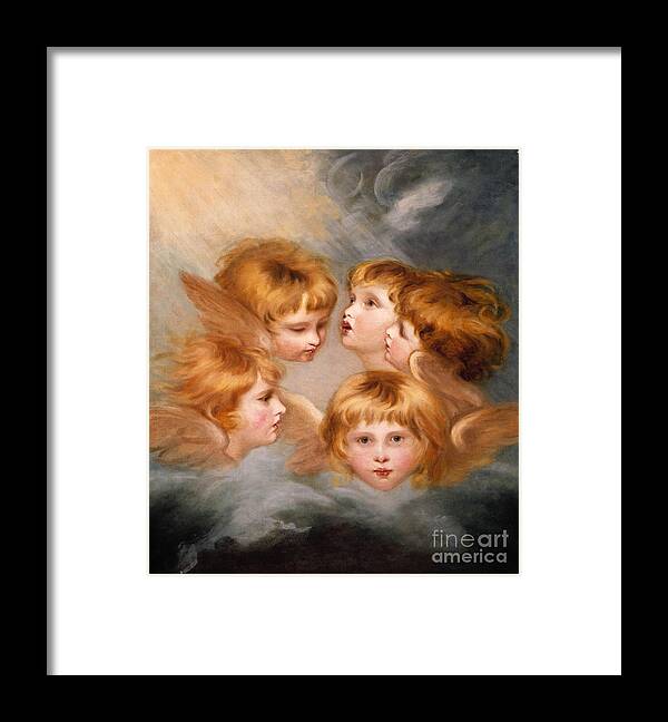 Sir Joshua Reynolds Framed Print featuring the painting Heads of Angels - Miss Frances Gordon by Sir Joshua Reynolds