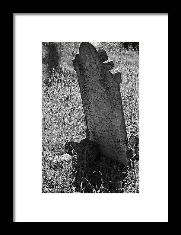 Cemetaries Framed Print featuring the photograph Headstone by Gina Cinardo
