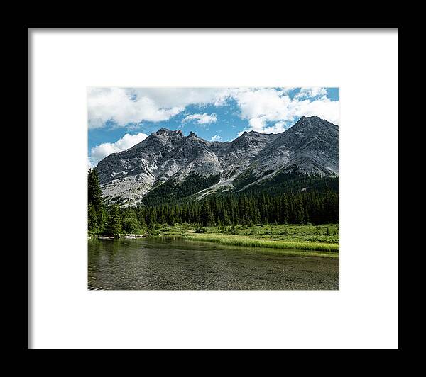 River Framed Print featuring the photograph headwaters of the Elbow River by Karen Rispin
