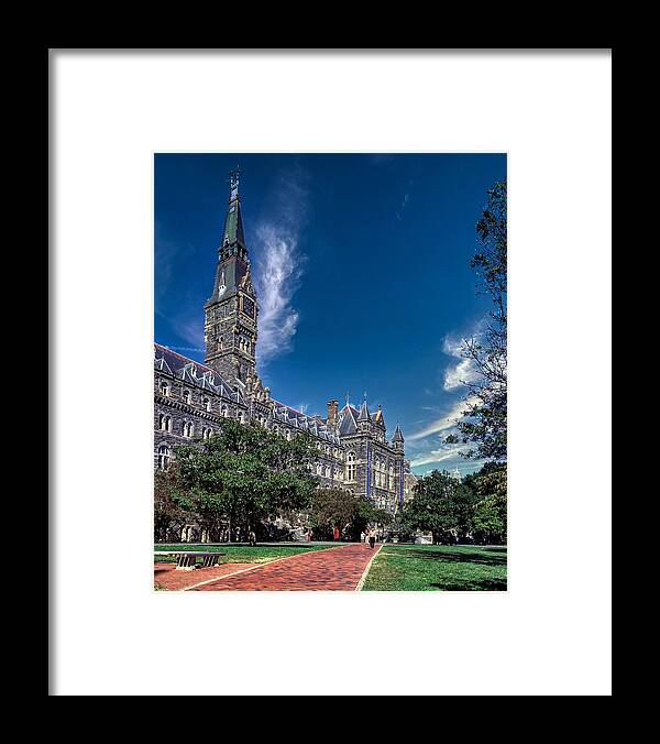 Healy Hall Framed Print featuring the photograph Healy Hall - Georgetown University 1980s by Mountain Dreams