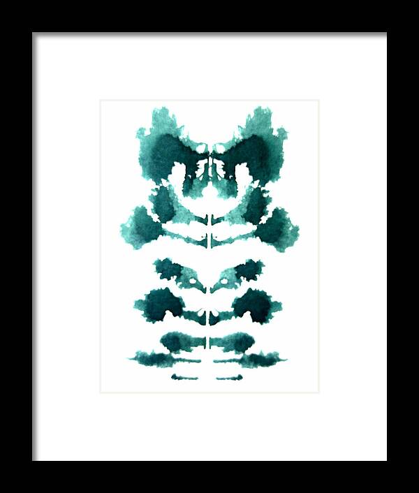 Ink Blot Framed Print featuring the painting Heart Chakra by Stephenie Zagorski