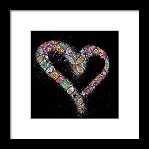 Heart Framed Print featuring the painting Heart for Women and Girls Happy Valentine's Day by Tony Rubino