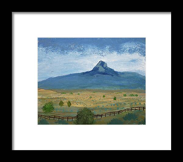 Heart Mountain Framed Print featuring the painting Heart Mountain, Cody Wyoming by Chance Kafka