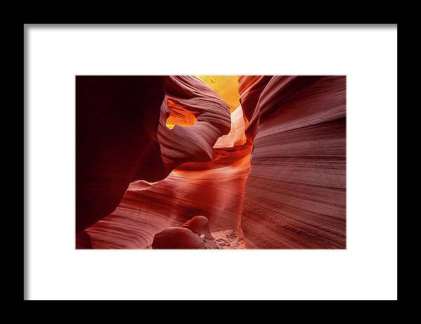 Antelope Canyon Framed Print featuring the photograph Heart of Antelope Canyon by Wesley Aston