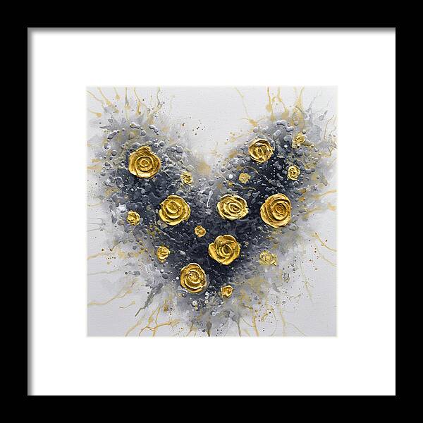 Heart Framed Print featuring the painting Heart of Gold by Amanda Dagg