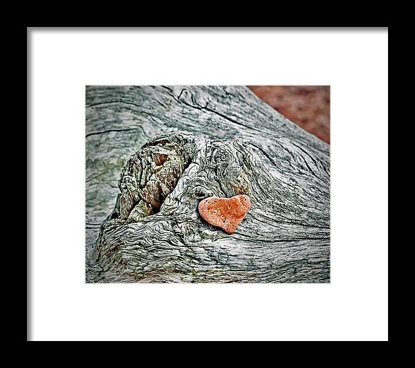 Rock Framed Print featuring the photograph Heart Shaped Rock by Sarah Lilja
