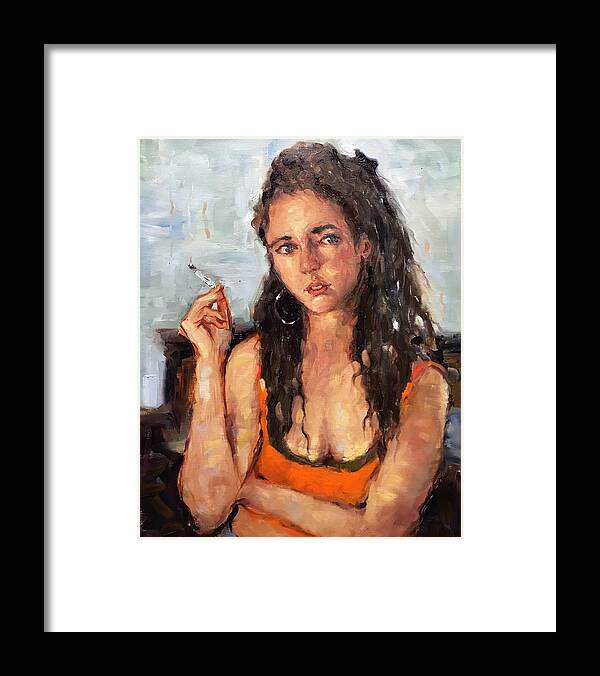 Portrait Framed Print featuring the painting Heartbreaker by Ashlee Trcka
