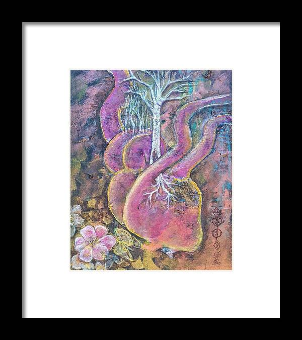 Heart Framed Print featuring the painting Hearts New Tree of Life by Feather Redfox