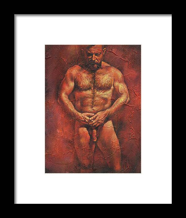Male Framed Print featuring the painting Heat 9 by Chris Lopez