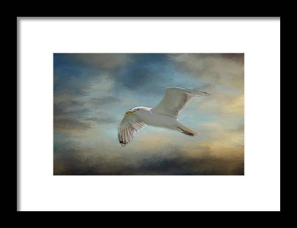 Seagull Framed Print featuring the photograph Heavenly Flight by Cathy Kovarik