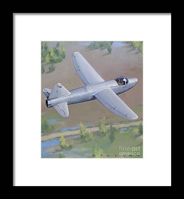 Aviation Framed Print featuring the painting Heinkel He 178 by Jack Fellows