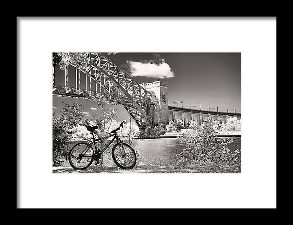 Architecture Framed Print featuring the photograph Hell Gate Bridge, Summer by Steve Ember