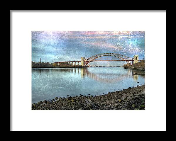 Surrealism Framed Print featuring the photograph Hell Gate Surreal Reflection by Cate Franklyn