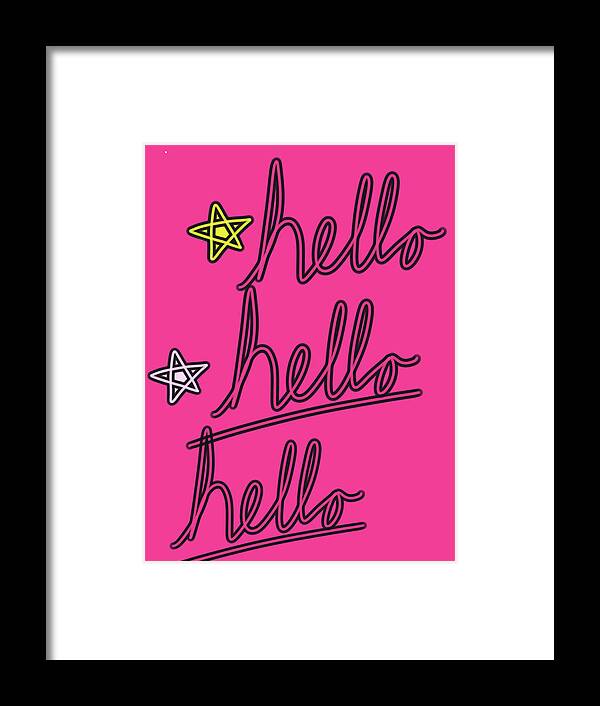 Hi Framed Print featuring the digital art Hello Hello Hello by Ashley Rice