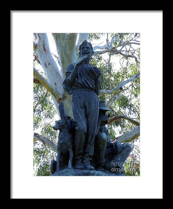 Henry Lawson Framed Print featuring the photograph Henry Lawson Statue - Sydney by Phil Banks