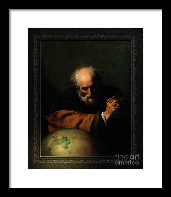Heraclitus Framed Print featuring the painting Heraclitus by Hendrick Bloemaert Old Masters Classical Art Reproduction by Rolando Burbon