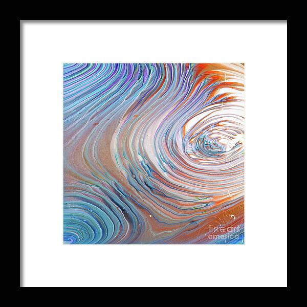 Abstract Framed Print featuring the digital art Here And There - Colorful Abstract Contemporary Acrylic Painting by Sambel Pedes