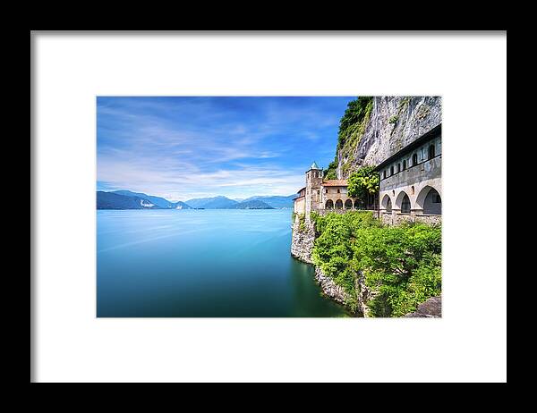 Hermitage Framed Print featuring the photograph Hermitage of Santa Caterina del Sasso. Lake Maggiore by Stefano Orazzini