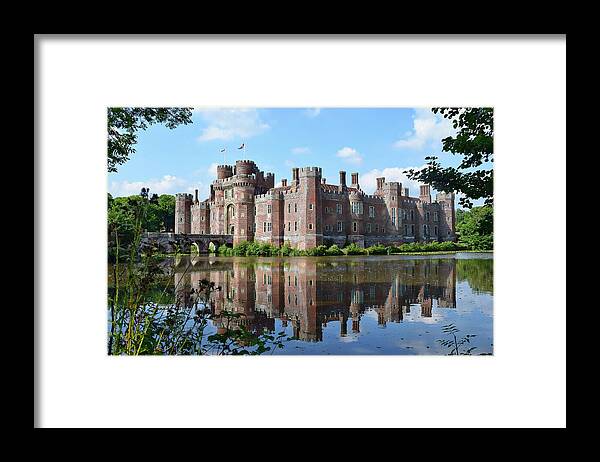 Herstmonceux Castle Framed Print featuring the photograph Herstmonceux Castle reflections by Gareth Parkes