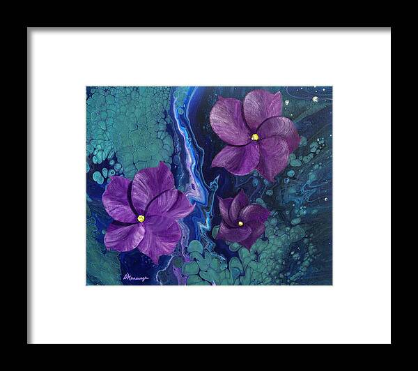 Blue Hibiscus Framed Print featuring the painting Hi, Biscus by Donna Manaraze