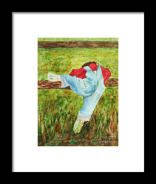 Art - Watercolor Framed Print featuring the painting Hide and Seek Watercolor painting by Sher Nasser