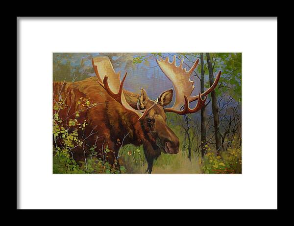 Nature Framed Print featuring the painting High Country Sentinel by Carolyne Hawley