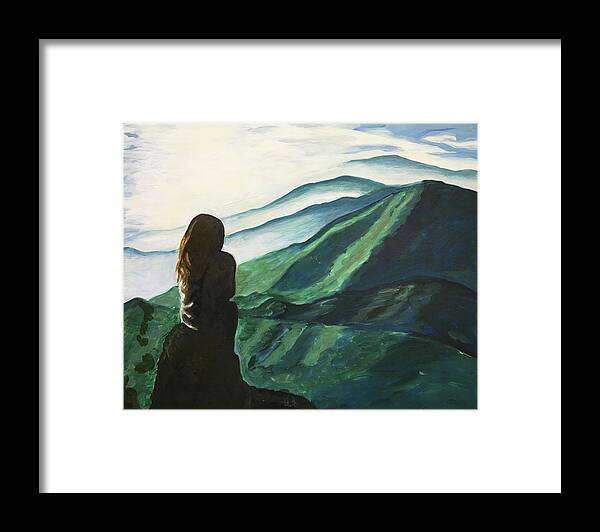 Mountains Framed Print featuring the painting High Rock by Pamela Schwartz