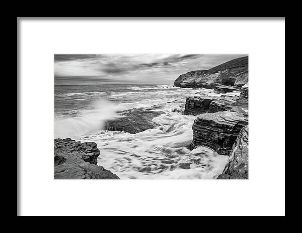 Sunset Cliffs Framed Print featuring the photograph High Tide At Sunset Cliffs by Local Snaps Photography