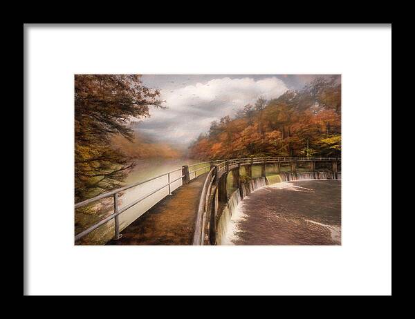 Carolina Framed Print featuring the photograph High Water at the Dam Painting by Debra and Dave Vanderlaan