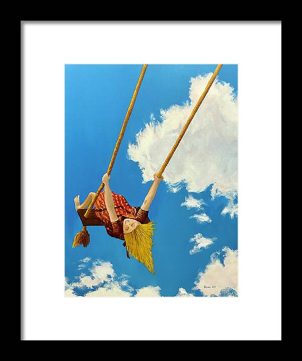 Swing Higher Framed Print featuring the painting Higher by Thomas Blood