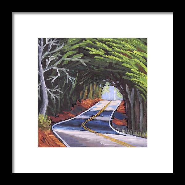 Highway Framed Print featuring the painting Highway One by Kevin Hughes