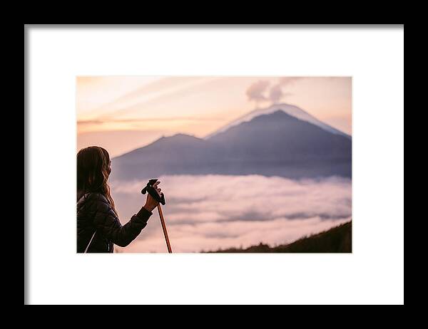Scenics Framed Print featuring the photograph Hiker by South_agency