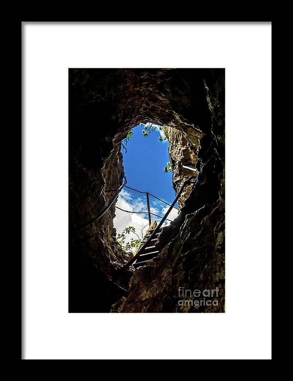 Austria Framed Print featuring the photograph Hiking Trail With Exit From A Cave At Steinwandklamm In Austria by Andreas Berthold