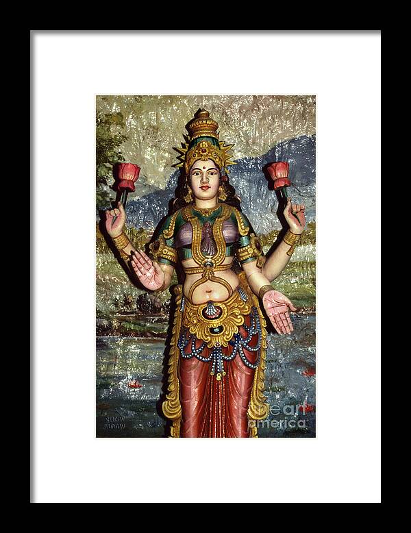 Lakshmi Framed Print featuring the photograph Hindu goddess prints - Lakshmi by Sharon Hudson