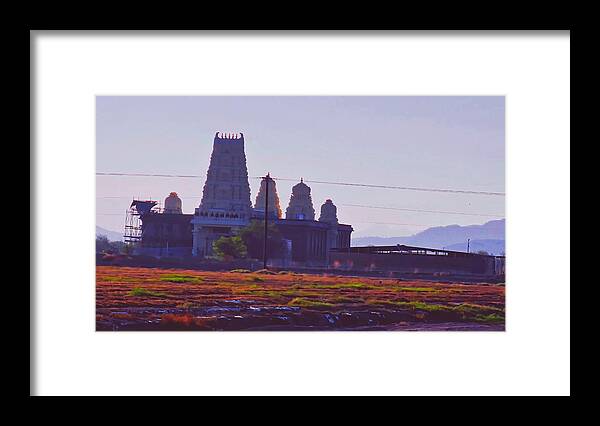 Indian Symbolism Framed Print featuring the photograph Hindu Temple in Arizona Desert by Judy Kennedy
