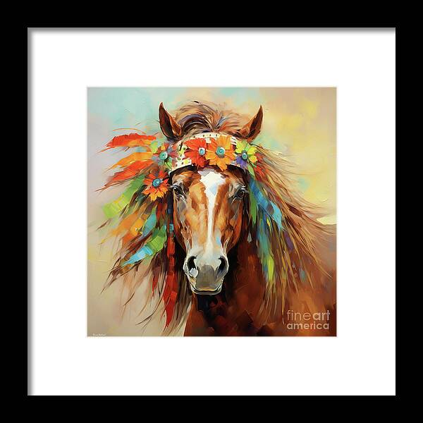 Horse Framed Print featuring the painting Hippie Horse by Tina LeCour