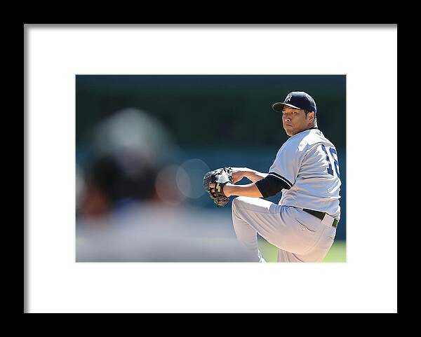 American League Baseball Framed Print featuring the photograph Hiroki Kuroda by Leon Halip