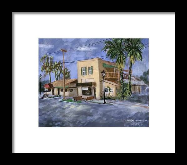 Inverness Framed Print featuring the digital art Historic George Dickinson Grocery Store, Inverness, Florida by Larry Whitler