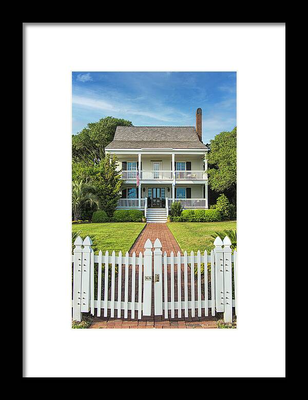 Storic Framed Print featuring the photograph Historic Home in Beaufort by the Sea by Bob Decker